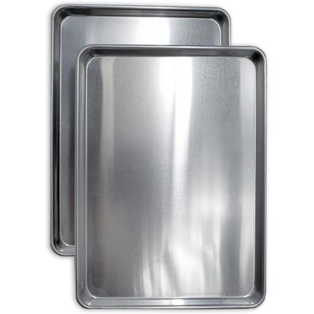 Commercial Quality Cookie Sheet Pan - 2 Pack Aluminum Half Sheet Baking Pan